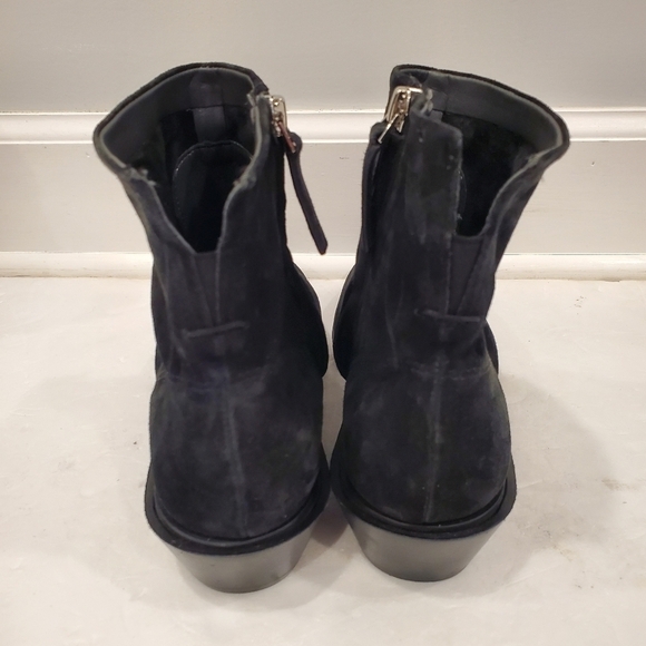 NEW Sarto Yeni Block Heel Ankle Boot Black Suede - Picture 3 of 5